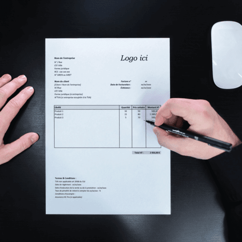 tableau excel pour faire ses comptes, gérer son budget mensuel tableau excel, facture auto entrepreneur, facture