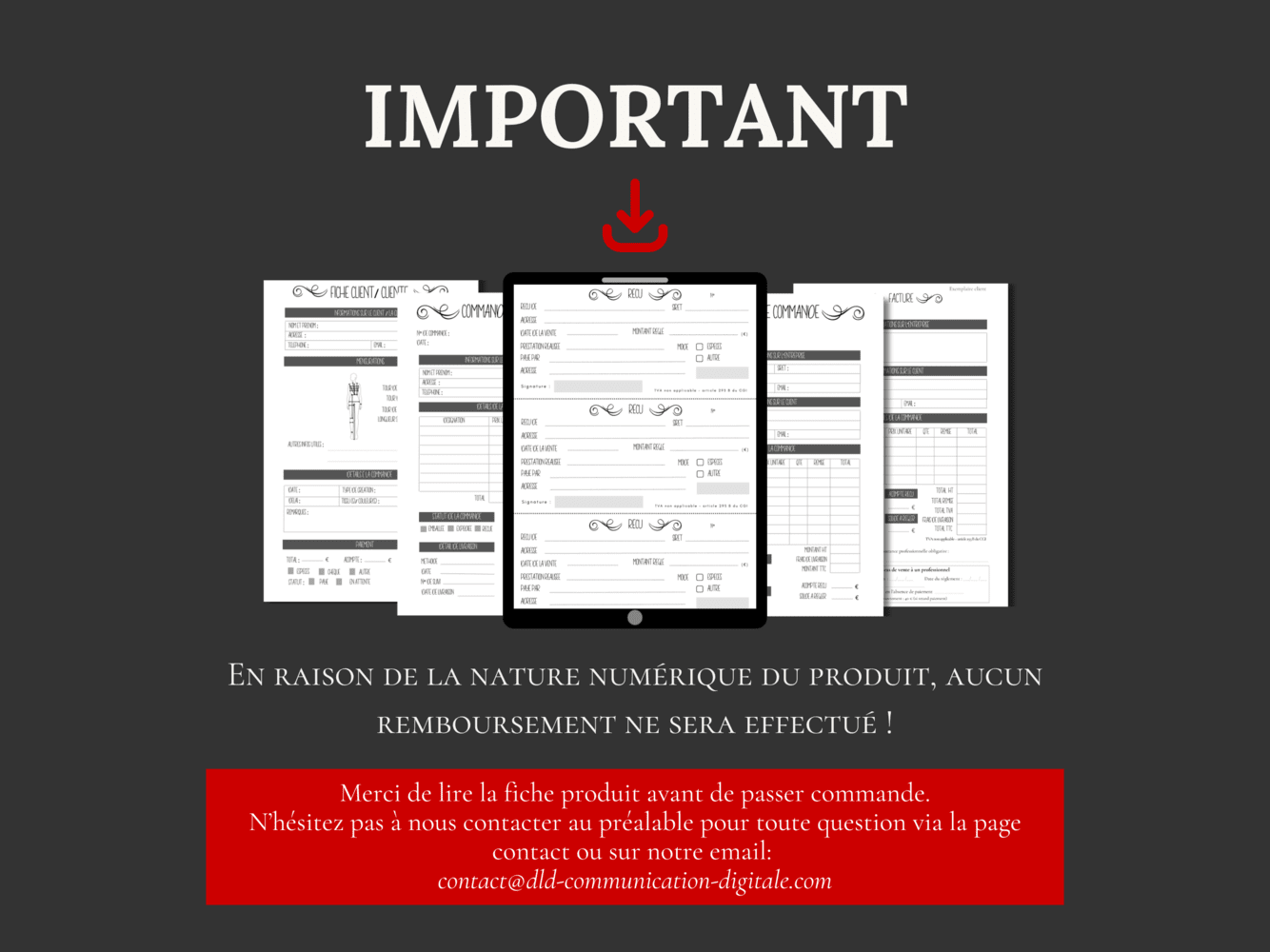 Bundle modèles de documents administratifs pour Couturières et Créatrices (facture, bon de commande, reçu...) – Image 7