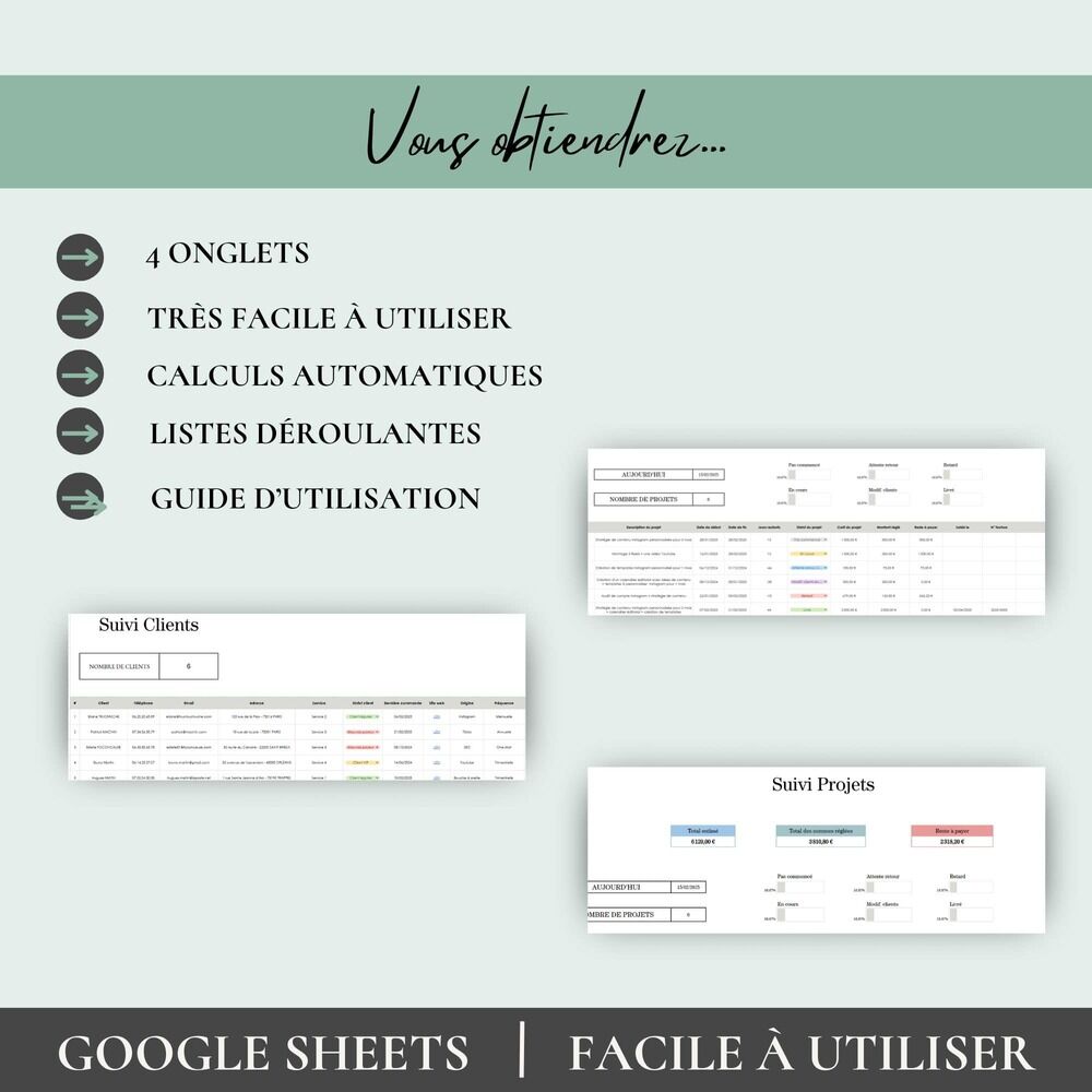 tableau de bord facturation, tableau facture excel, tableau clients modèle, suivi facture client modèle