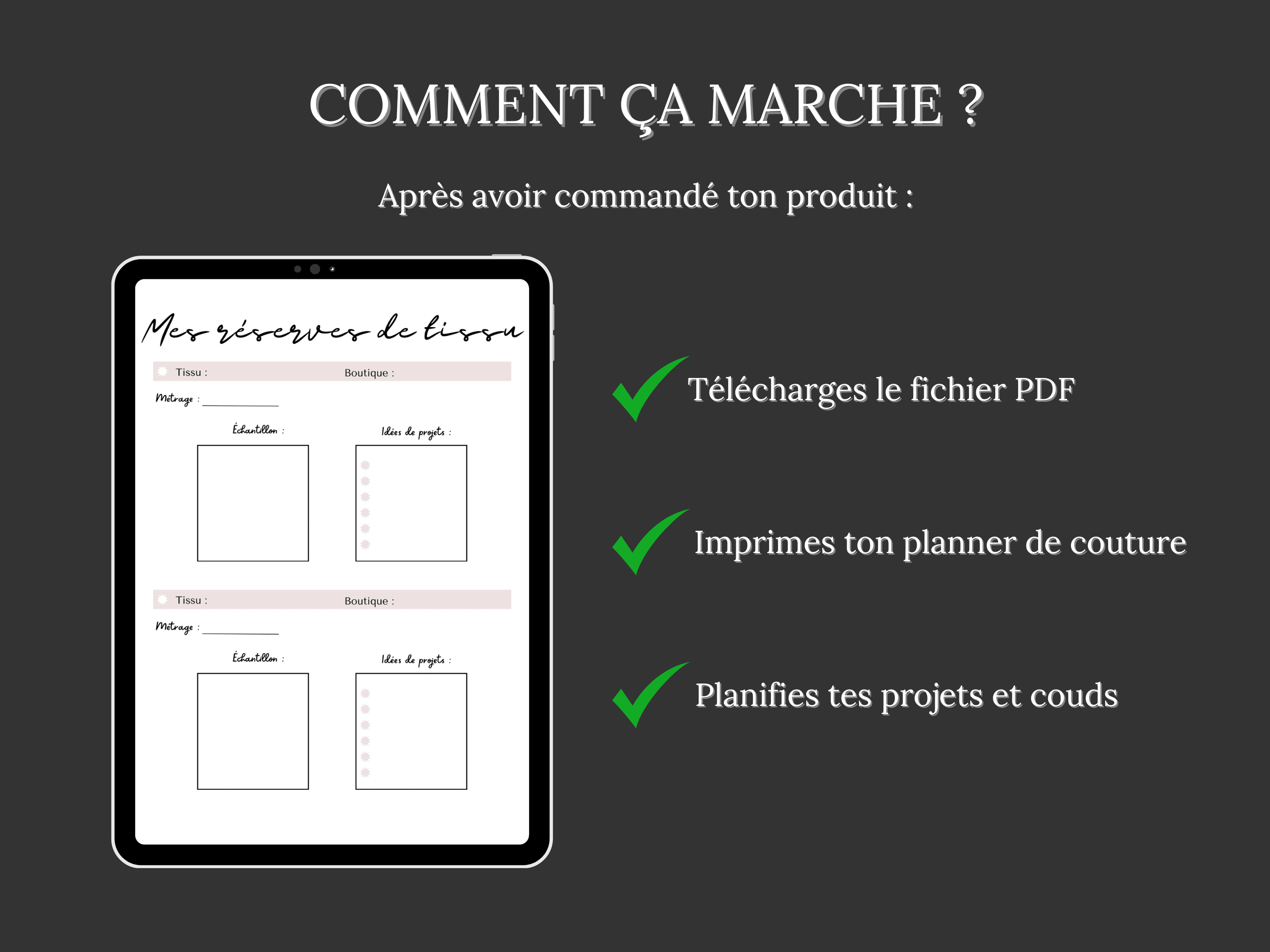 Carnet de couture pdf à imprimer et à remplir, journal de couture, planificateur de couture imprimable – Image 4