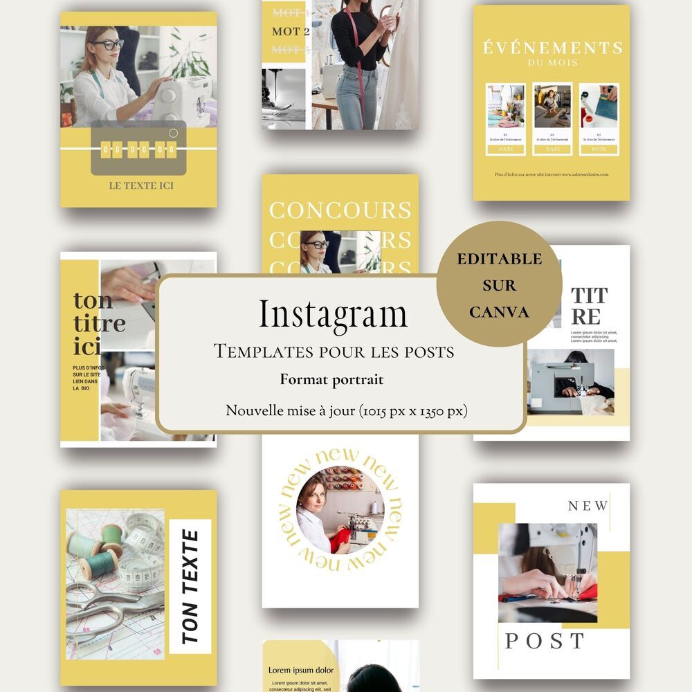 TEMPLATES nouveau feed instagram 2025, modèle de feed instagram 2025, création de publication instagram, modèle de post instagram, pack publications instagram, se lancer sur instagram, compte instagram professionnel, améliorer son compte instagram